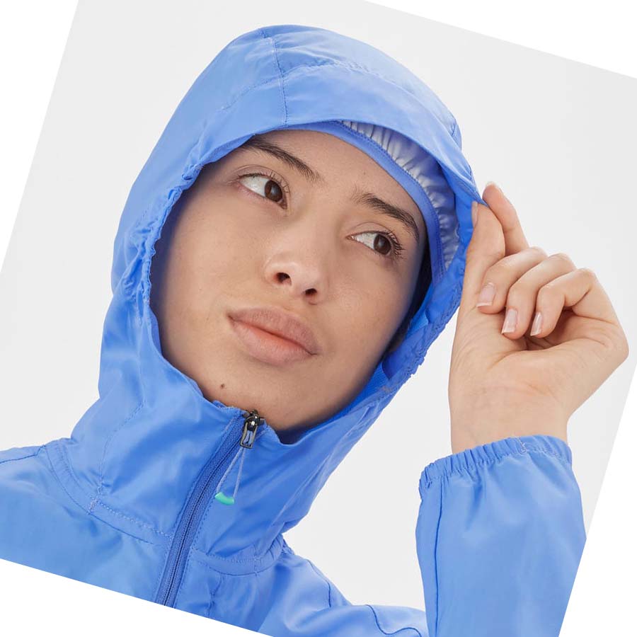 Chaquetas Salomon BONATTI CROSS WIND WINDBREAKERS Mujer Azules | MX 2463JPQ